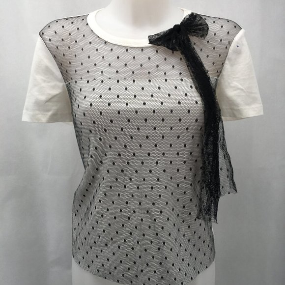 RED Valentino Tops - Red Valentino White Lace Trim Medium
